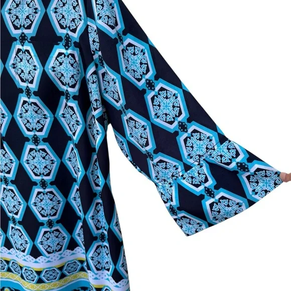 Crown & Ivy Blue Geometric Tunic Dress size 18W - Picture 4 of 7